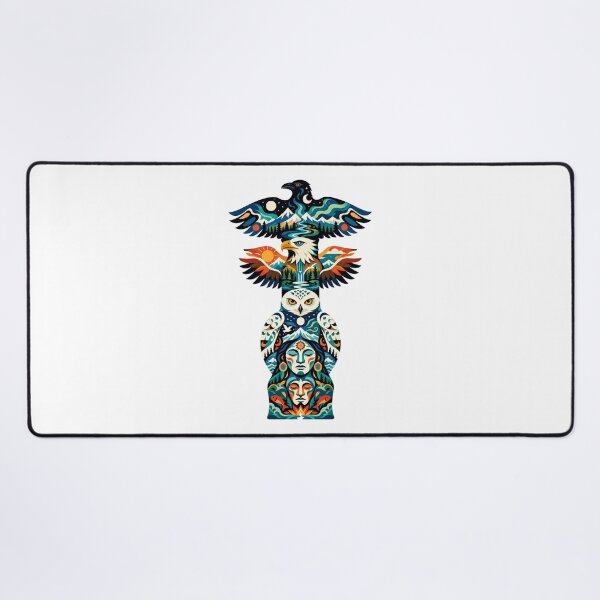 Item preview, Northern Totem Raven Eagle Snowy Owl designed and sold by Wild Creative Art.