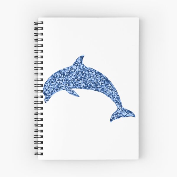 Item preview, Blue Triangular Mosaic Diving Dolphin Silhouette Design designed and sold by DymondDesigns.