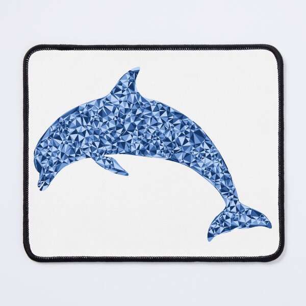 Item preview, Blue Triangular Mosaic Diving Dolphin Silhouette Design designed and sold by DymondDesigns.