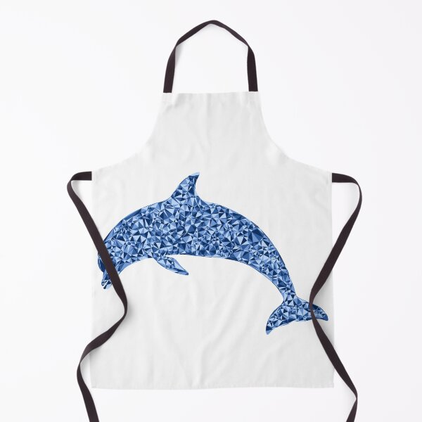 Item preview, Blue Triangular Mosaic Diving Dolphin Silhouette Design designed and sold by DymondDesigns.