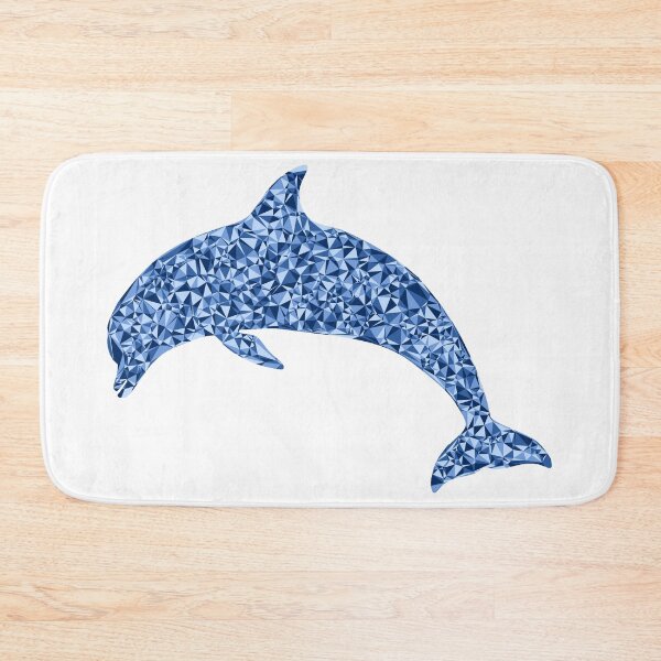 Item preview, Blue Triangular Mosaic Diving Dolphin Silhouette Design designed and sold by DymondDesigns.