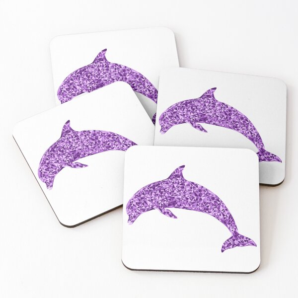 Item preview, Purple Triangular Mosaic Diving Dolphin Silhouette Design designed and sold by DymondDesigns.