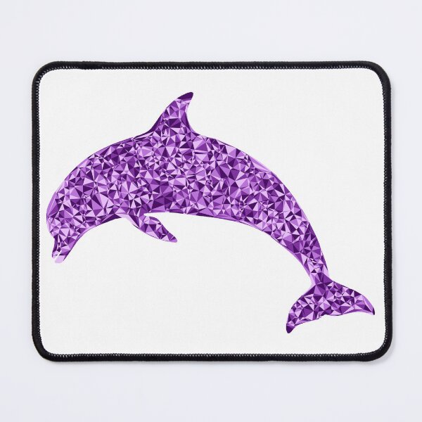 Item preview, Purple Triangular Mosaic Diving Dolphin Silhouette Design designed and sold by DymondDesigns.