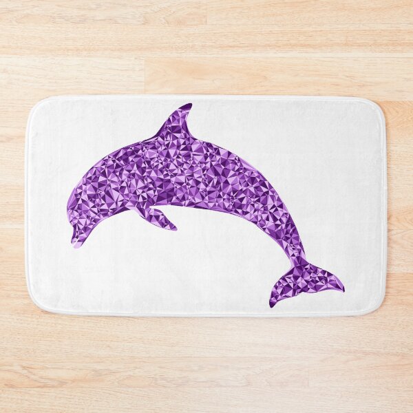 Item preview, Diving Dolphin Purple Triangular Mosaic Silhouette Design designed and sold by DymondDesigns.