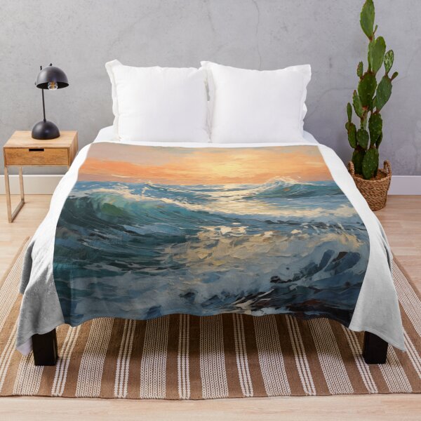 Item preview, Ocean Sunset Impressionist Waves Art designed and sold by juliantomarwa12.