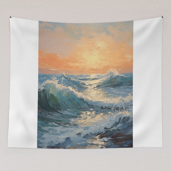 Item preview, Ocean Sunset Impressionist Waves Art designed and sold by juliantomarwa12.