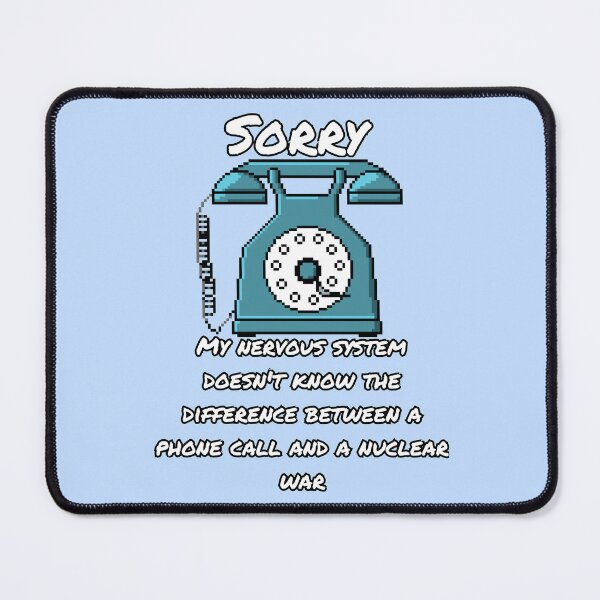 Item preview, Retro Rotary Phone Introvert Anxiety Meme Pixel Art designed and sold by OpenTabsDesigns.