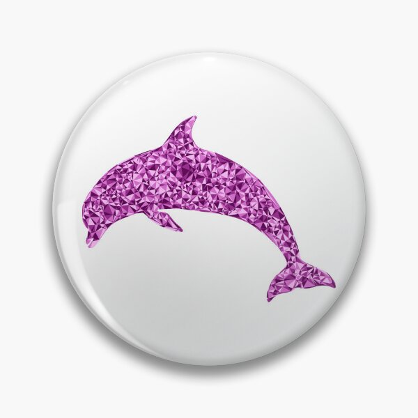 Item preview, Pink Triangular Mosaic Diving Dolphin Silhouette Design designed and sold by DymondDesigns.