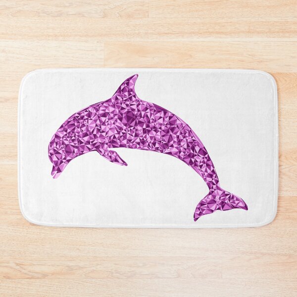 Item preview, Diving Dolphin Pink Triangular Mosaic Silhouette Design designed and sold by DymondDesigns.