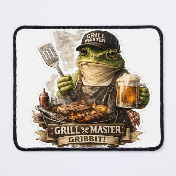 Item preview, Grill Master Ribbit | Funny BBQ Frog designed and sold by TinyWeird.