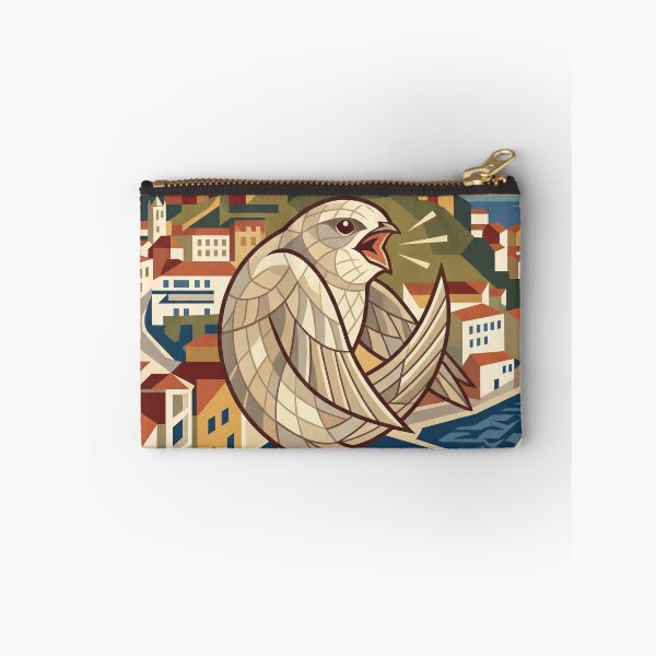 Item preview, LISBOA Vintage Travel Illustration - Geometric Swallow Calling in a Coastal Capital designed and sold by ZUMERI.