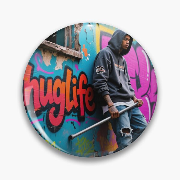 Item preview, Urban Graffiti Art Portrait with "Thuglife" Mural designed and sold by maplesoulkiller.