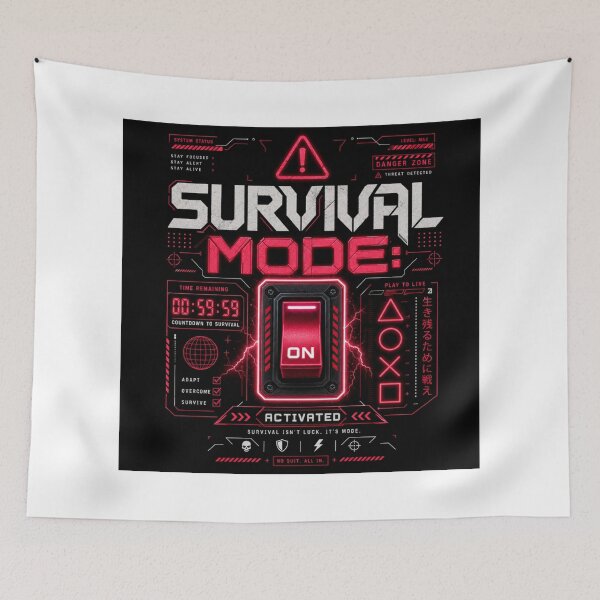 Item preview, Survival Mode | Minimalist Motivational Typography T-Shirt designed and sold by rushaib.