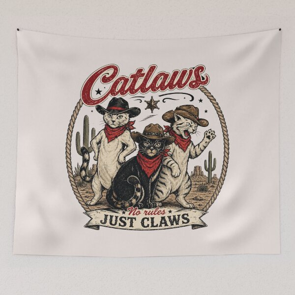 Item preview, Vintage Cowboy Cat, Western Cats Humor, Retro Wild West Animal designed and sold by Quiajia.
