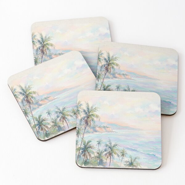 Item preview, Palm Trees at Sunset – Watercolor Coastal Wall Art designed and sold by FawnFeatherCo.