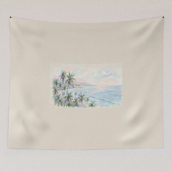 Item preview, Palm Trees at Sunset – Watercolor Coastal Wall Art designed and sold by FawnFeatherCo.