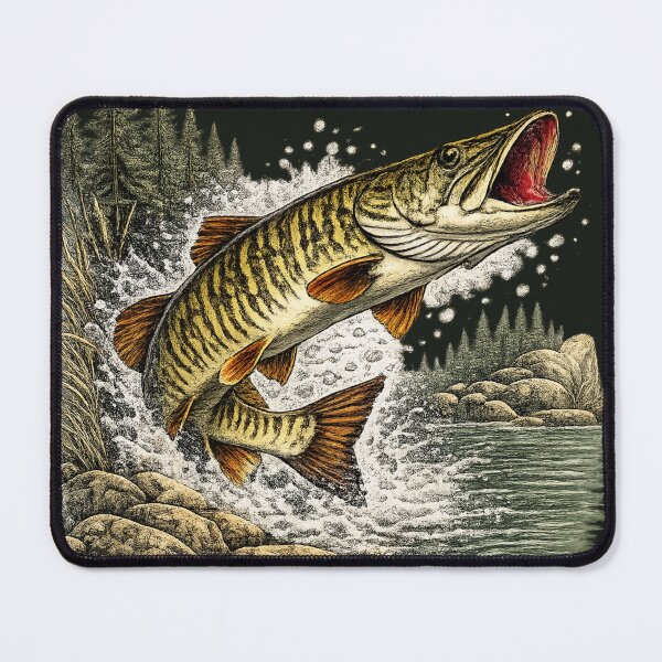 Item preview, Vintage Muskellunge – Premium Freshwater Fishing Illustration designed and sold by Northbound Trail.