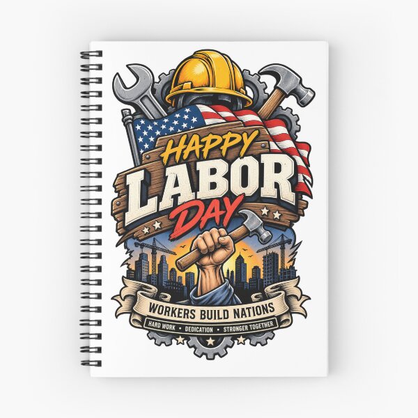 Item preview, Happy Labor Day Worker Power,  Hard Work Builds Nations, Labor Day Vintage Patriotic Design designed and sold by Cellara91.