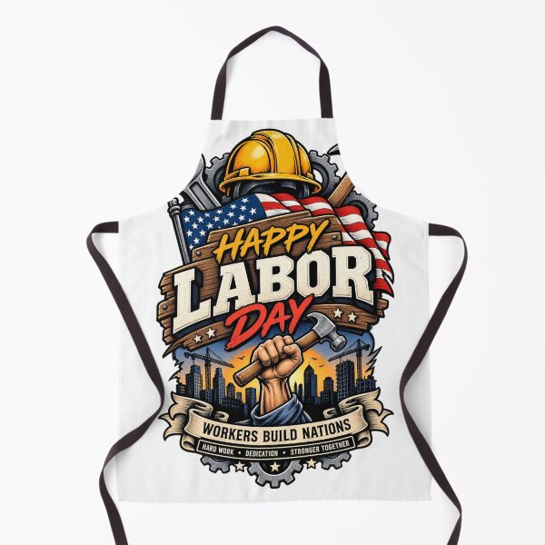 Item preview, Happy Labor Day Worker Power, Hard Work Builds Nations, Labor Day Vintage Patriotic Design designed and sold by Cellara91.