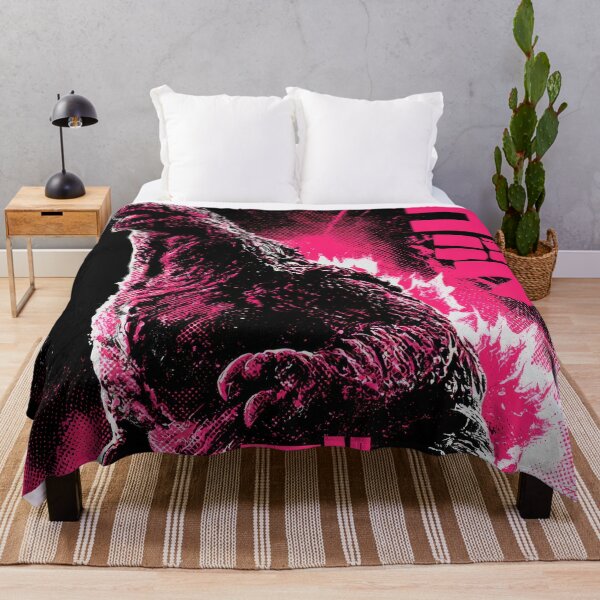 Item preview, Retro Kaiju Monster Duotone Pink designed and sold by AnimeArsenalPrints.