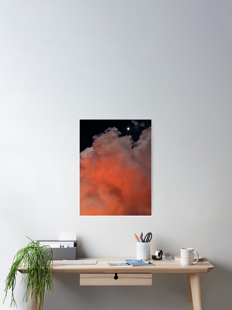 Thumbnail 2 of 3, Poster, moon and clouds designed and sold by catherineverita.