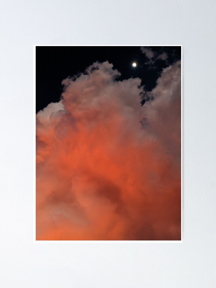 Thumbnail 1 of 3, Poster, moon and clouds designed and sold by catherineverita.