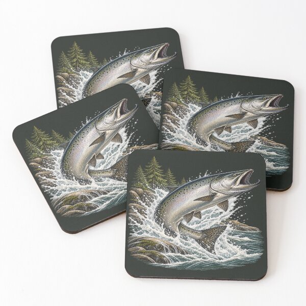 Item preview, Chinook Salmon Vintage Fishing Illustration – King Salmon Outdoor Artwork designed and sold by Northbound Trail.