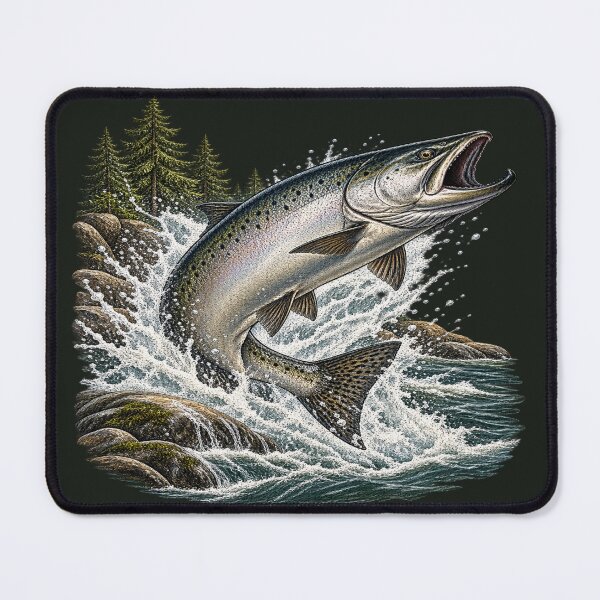 Item preview, Chinook Salmon Vintage Fishing Illustration – King Salmon Outdoor Artwork designed and sold by Northbound Trail.