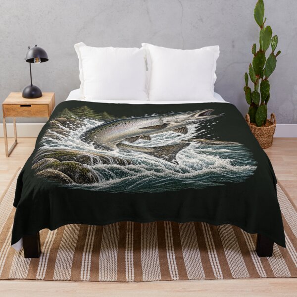 Item preview, Chinook Salmon Vintage Fishing Illustration – King Salmon Outdoor Artwork designed and sold by Northbound Trail.