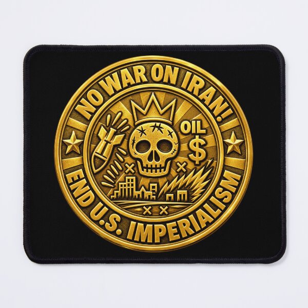 Item preview, No War on Iran! End U.S. Imperialism (Gold Version) designed and sold by DIRTYDUNNZ.