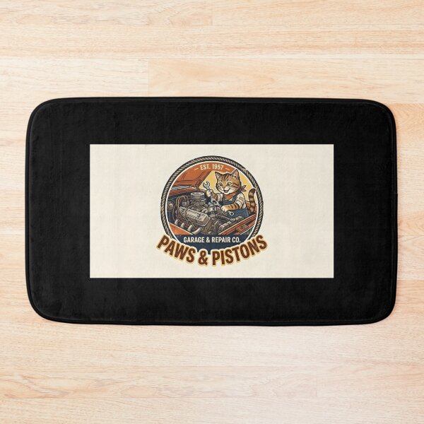 Item preview, Paws and Pistons Garage Cat Mechanic Funny Vintage designed and sold by eihabo.