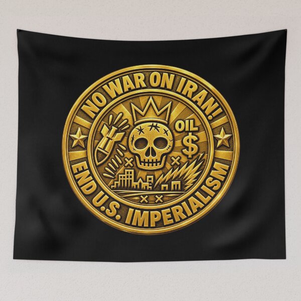 Item preview, No War on Iran! End U.S. Imperialism (Gold Version) designed and sold by DIRTYDUNNZ.