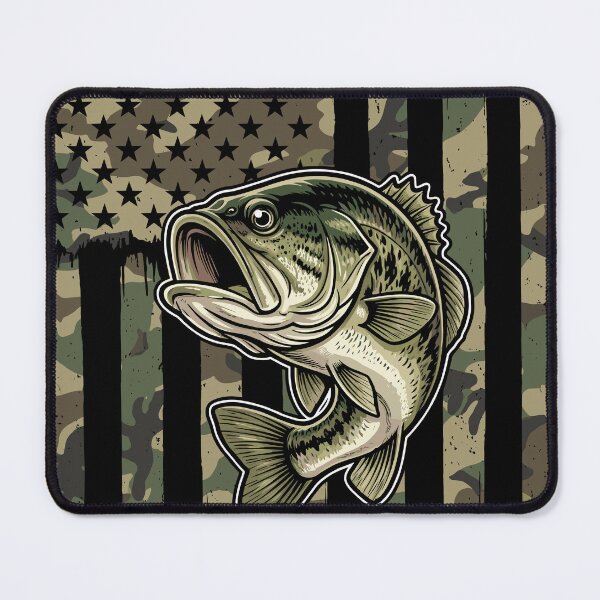 Item preview, American Flag Camouflage Bass Fishing Angler designed and sold by Doodleoub.