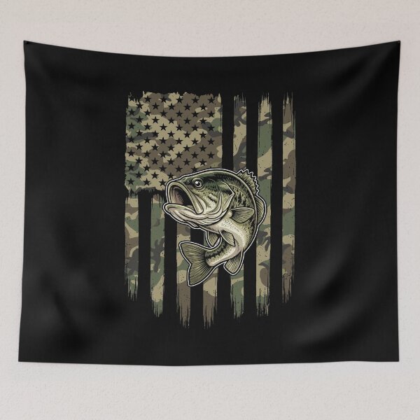 Item preview, American Flag Camouflage Bass Fishing Angler designed and sold by Doodleoub.