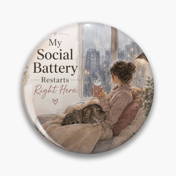 Item preview, My Social Battery Restarts Right Here designed and sold by Safe Haven Pets.