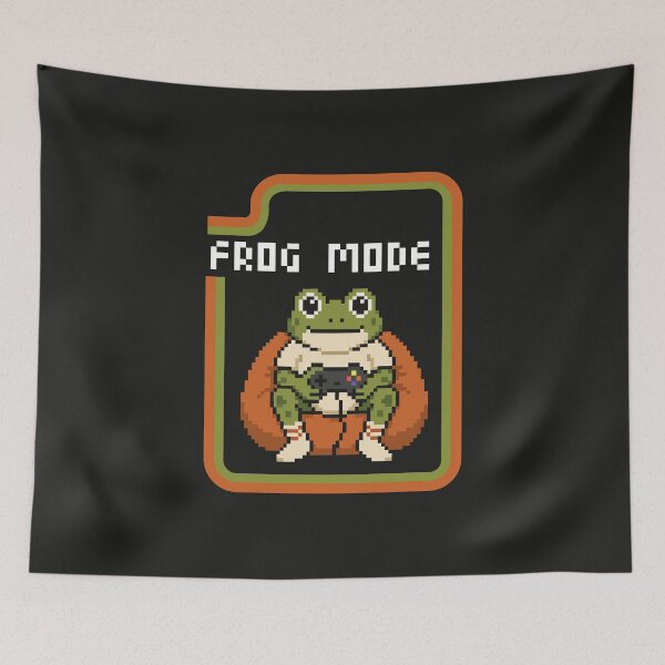 Item preview, Frog Mode Retro Pixel Art Gamer Frog dark designed and sold by CamaleonDesigns.
