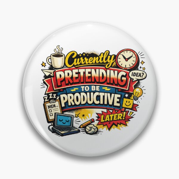 Item preview, Currently Pretending to Be Productive | Funny Work Humor Typography designed and sold by Amsafjol.