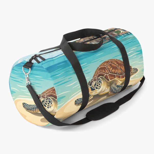 Item preview, NORTH MALÉ ATOLL Vintage Travel Illustration - Shelled Turtle Resting on a Sandy Shoal designed and sold by ZUMERI.