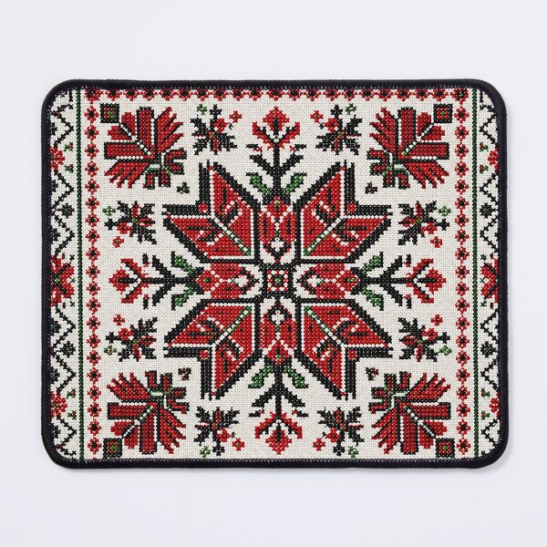 Item preview, Palestinian Tatreez Geometric Embroidery | Traditional Cross Stitch Folk Art designed and sold by BrainCurves.