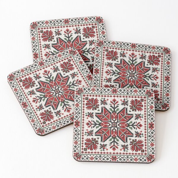 Item preview, Palestinian Tatreez Geometric Embroidery | Traditional Cross Stitch Folk Art designed and sold by BrainCurves.