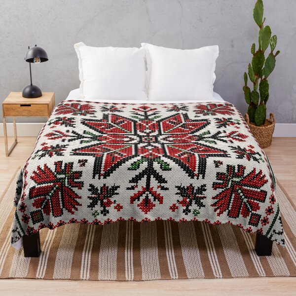 Item preview, Palestinian Tatreez Geometric Embroidery | Traditional Cross Stitch Folk Art designed and sold by BrainCurves.