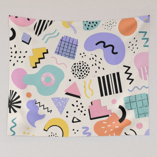 Item preview, Retro 80s 90s Memphis Pattern Abstract Geometric Doodle designed and sold by QCena.