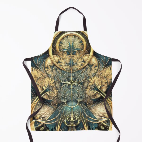 Item preview, Feathery Green and Gold Fractal designed and sold by Frackxion.