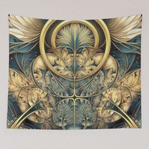 Item preview, Feathery Green and Gold Fractal designed and sold by Frackxion.
