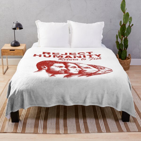 Item preview, Reject Humanity Return to Fish Surreal Fish Human Retro Graphic Tee designed and sold by Cheliasbix.