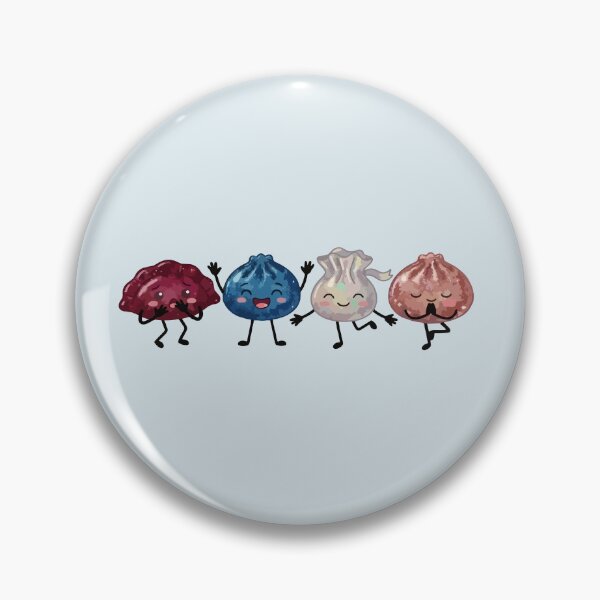 Item preview, Cute Dumpling & Dim Sum Characters – Yoga, Scared, Waving & Hugging designed and sold by EmeraldeaArt.