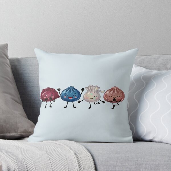 Item preview, Cute Dumpling & Dim Sum Characters – Yoga, Scared, Waving & Hugging designed and sold by EmeraldeaArt.