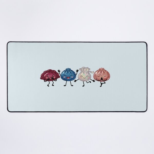 Item preview, Cute Dumpling & Dim Sum Characters – Yoga, Scared, Waving & Hugging designed and sold by EmeraldeaArt.