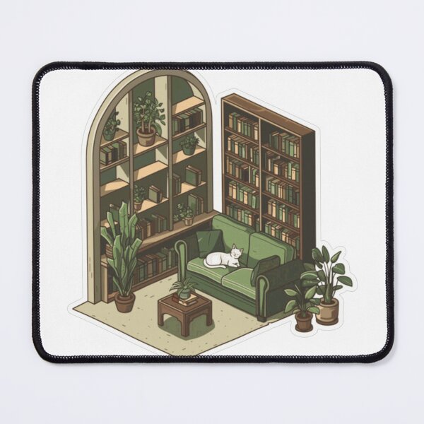 Item preview, Living room with cat and plants graphic designed and sold by EvaArtRosario.