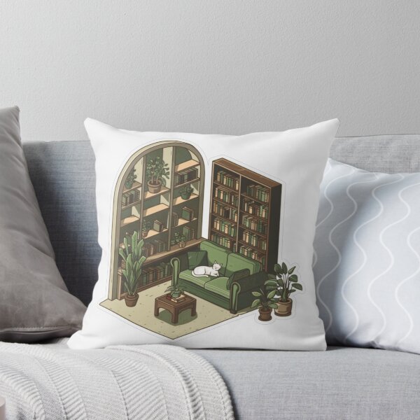 Item preview, Living room with cat and plants graphic designed and sold by EvaArtRosario.